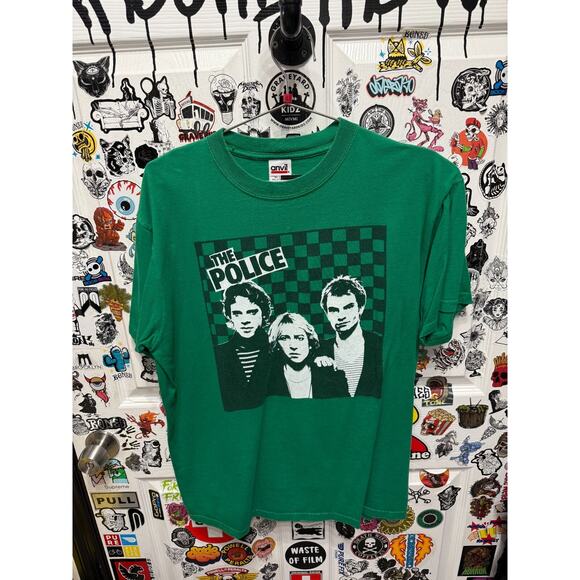 None Other - 2007 The Police Concert Tour Green Shirt Size L